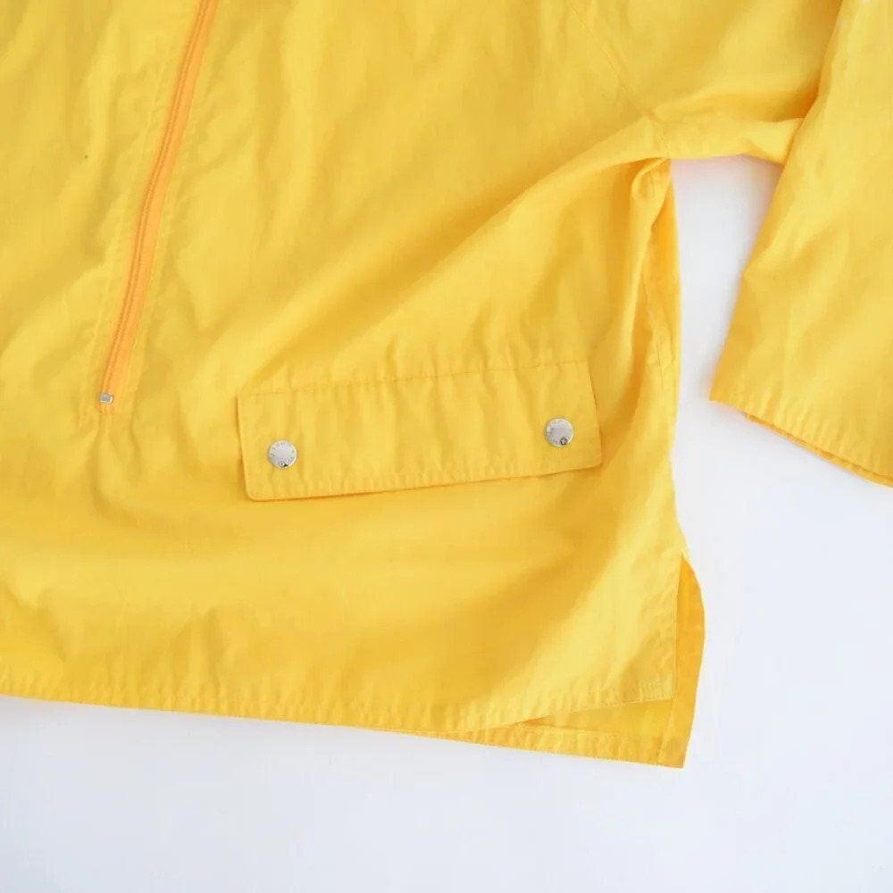 Vintage 90s Izod  Outerwear Yellow Three Quarter Zip Windbreaker Pullover M - Picture 6 of 13
